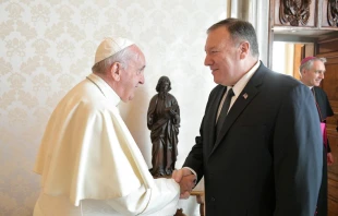 Pope Francis receives U.S. Secretary of State Mike Pompeo Oct. 3, 2019.   Vatican Media.