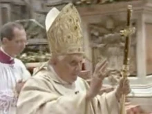 Pope Benedict processing through St. Peter's Basilica