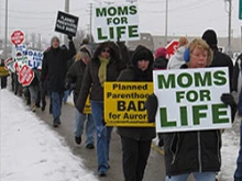 Pro-lifers protest outside of the Aurora, Ill. Planned Parenthood facility. 