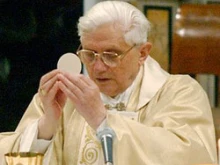 Pope Benedict XVI celebrating Mass.