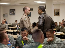 President Obama meets with troops at Bagram Air Base in Afghanistan.