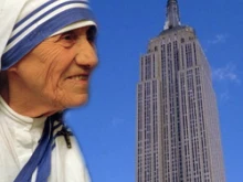 Mother Teresa and the Empire State Building in New York City.