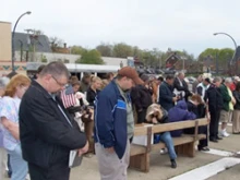 People praying during the National Day of Prayer.