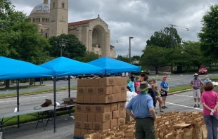 Catholic Charities of the Archdiocese of Washington at the National Shrine, Friday July 10, 2020.   Catholic Charities.