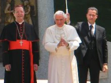 Pope Benedict XVI at the inauguration ceremony of the St. Joseph fountain.