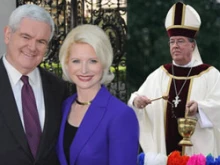 Newt and Callista Gingrich and Bishop Robert Baker