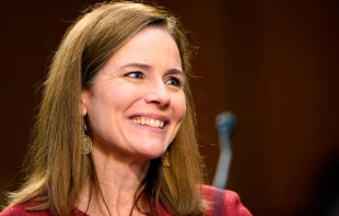 Supreme Court nominee Judge Amy Coney Barrett testifies during her confirmation hearing before the Senate Judiciary Committee on Oct. 13, 2020.   Susan Walsh AFP via Getty