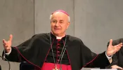 Archbishop Vincenzo Paglia, now President of the Pontifical Academy for Life, speaks at the Holy See press office, Feb. 4, 2015.