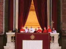 March 13, 2013: Pope Francis greets the pilgrims in St. Peter's Square and delivers his first Urbi et Orbi blessing. 