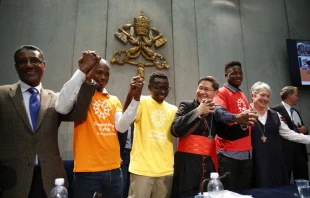 Cardinal Tagle at a press Conference on Share the Journey, a Caritas International initiative, Holy See Press Office Sep. 27 2017 -  