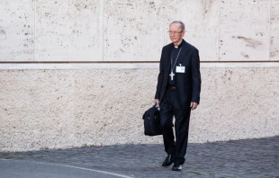 Cardinal Cláudio Hummes arrives for the afternoon session of the Amazon Synod, October 8, 2019. Daniel Ibáñez/CNA