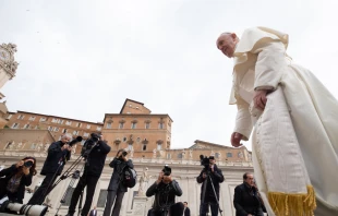 Pope Francis walks through St. Peter's Square during the Wednesday general audience on Oct. 30, 2019 /  