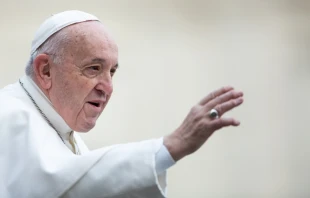 Pope Francis in St. Peter's Square, February 2020.   Daniel Ibáñez/CNA