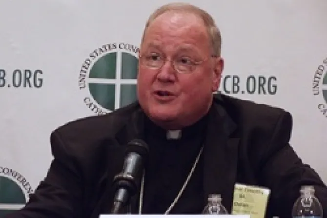 Cardinal Timothy M Dolan of New York speaks during a press conference at the 2012 USCCB Fall General Assembly Credit Michelle Bauman CNA CNA US Catholic News 11 14 12