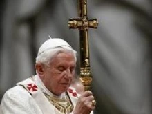 PopeBenedict this morning in Rome at the Chrism Mass