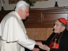 Pope Benedict with Cardinal Dulles