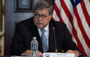 US Attorney General Bill Barr speaks during a meeting on human trafficking at the Eisenhower Executive Office Building in Washington, DC, on August 4, 2020.   