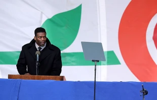 Benjamin Watson speaking at the 2017 March for Life in Washington, D.C.   Chip Somodevilla/Getty Images