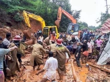 A landslide in Kerala, Aug. 18, 2018. Photo courtesy of the St Vincent de Paul Society of England and Wales.