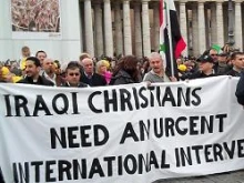 Supporters of Iraqi Christians demonstrate in St. Peter's Square this past February