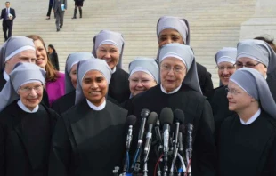 Little Sisters of the Poor outside the Supreme Court in 2016, for the Zubik v. Burwell case.   Addie Mena/CNA.