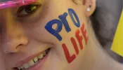 A participant in the OneLife rally in Los Angeles on Jan. 23, 2016.