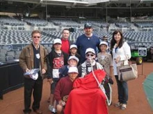 Shane FitzMaurice and his sons, Jack and Thomas, in front of Adrian Gonzalez.  Back row: Spencer S. Busby, Andrew Alves, Kevin Oliver, Spencer B. Busby, Adrian Gonzalez, Jacob Oliver, and Angela Busby