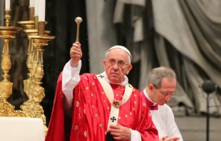 Pope Francis at Saint Peter's Basilica on the feast of Pentecost, May 24, 2015.   Bohumil Petrik/CNA.