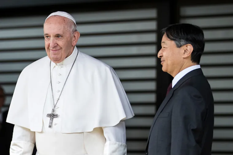 Pope Francis meets the Japanese Emperor, who, like the ...