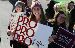 Pro-life demonstrators.   Jonah McKeown/CNA.