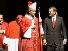 Archbishop Donald Wuerl talks with Chief Justice John Roberts after the Red Mass