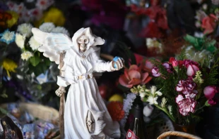 A statue of Santa Muerte.   Toni Francois.