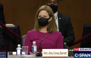 Judge Amy Coney Barrett before the Senate Judiciary Committee, Oct. 12, 2020.   C-SPAN