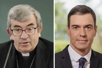 Archbishop Luis Argüello and Spanish Prime Minister Pedro Sánchez