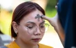 A woman receives ashes on the observance of Ash Wednesday at a church in Manila, Philippines, on March 5, 2025. The 40-day period of Lent begins for Catholics around the world on Ash Wednesday.