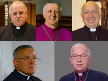 Bishop Ricardo Blázquez, Bishop Giuseppe Versaldi, Archbishop Ricardo Ezzatti, Archbishop Charles Chaput and Bishop Ricardo Watti (top to bottom, left to right)