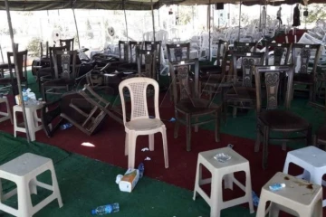 Aftermath of the attack on the inauguration of Hagia Sophia Greek Orthodox Church in Al-Suqaylabiyah, Syria, July 24, 2022.