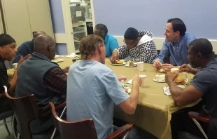 Clients and volunteers at the Fr. McKenna Center in Washington, D.C.   The Father McKenna Center