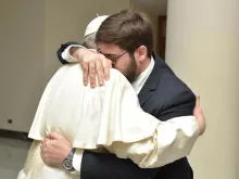 Daniel Ibanez embraces Pope Francis. 