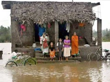 Victims of the flooding in Mantralayam. 