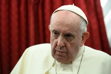 Pope Francis speaks during an in-flight press conference from Malta, April 3, 2022