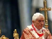 Pope Benedict XVI celebrates Mass in St. Peter's Basilica on Pentecost.