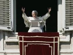 Pope Benedict at the window of his study