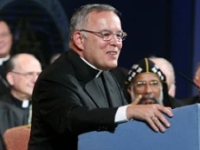 Archbishop Chaput speaks at a Knights of Columbus meeting in 2009. 