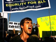 Anti-Prop. 8 demonstrators at a rally