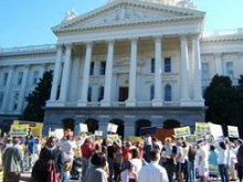 Proposition 8 supporters at a rally. 