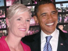 Cecile Richards appearing with Barack Obama