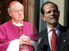 Cardinal Edward Egan of New York and Gov. Eliot Spitzer