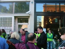 Pro-lifers pray in front of the abortion clinic in Fargo. 