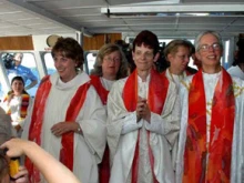 A Womenpriest's  "ordination" ceremony on the St. Lawrence Seaway in 2005